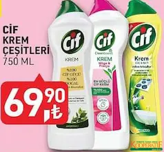 CİF KREM YÜZEY TEMİZLEYİCİ ÇEŞİTLERİ 750 ML